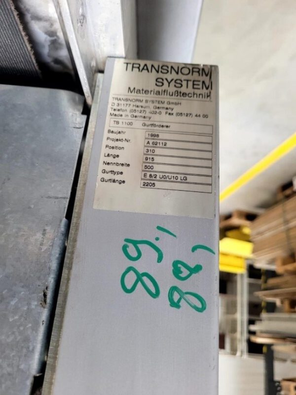 3x Gurtförderer, Transnorm, ca. 0,90m lang – Bild 2