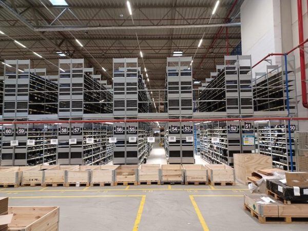 Fachbodenregalanlage, Bito, ca. 15m x 26m, Fachböden ca. 1,30m x 0,50m