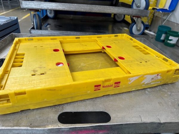 600 Stück, Faltkiste, Eurostapelbehälter, UTZ, 600x400x220mm, gelb (rote Logoschrift) – Bild 14