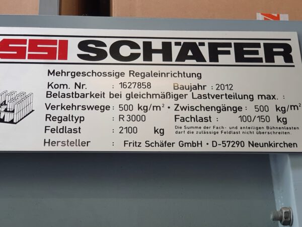 2 geschossige Fachbodenregalanlage, SSI Schäfer, ca 116 Felder lagertechnik