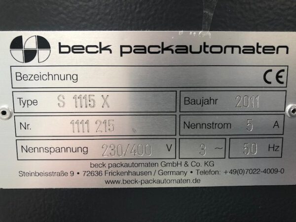 Taktende Folienverpackungsmaschine, Beck mit Zusatzdrucker lagertechnik