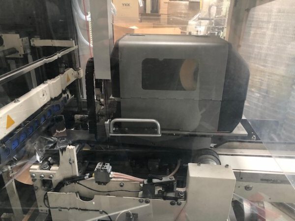 Taktende Folienverpackungsmaschine, Beck mit Zusatzdrucker lagertechnik