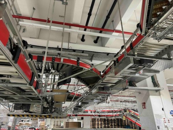Fördertechnikanlage ca. 1.500m Länge, TGW, bestehend aus Rollenbahnen, Gurtförderern, Steigbänder, Umsetzer, Rollenbahnkurven – Bild 17