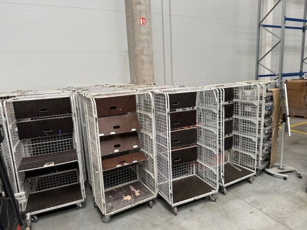 143x Gitterrollwagen / Kommissionierwagen, mit Faltboden, weiß – Bild 27
