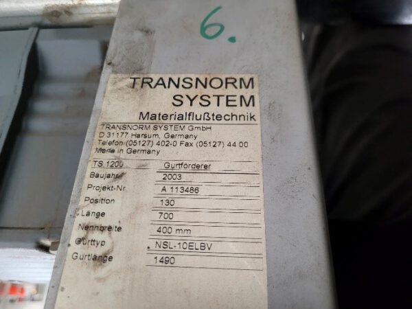 6x Gurtförderer, Transnorm, ca. 0,70m lang – Bild 8