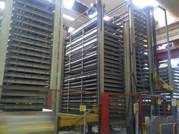 Blechlager Stopa, 86 Fächer (Kassetten) a 3 Tonnen, für Blechformat: 1,5 x3m, plus Palettmaster (2 St.) a 20 Lagerplätze – gebraucht - : – Bild 6