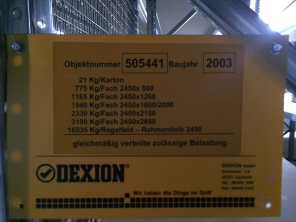 Palettenregalanlage (bzw. Weitspannregal), ideal auch als Absortierlager, die Anlage hat eine zusätzliche Ebene – gebraucht - : – Bild 9