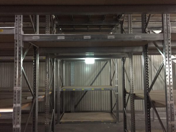 Palettenregalanlage (bzw. Weitspannregal), ideal auch als Absortierlager, die Anlage hat eine zusätzliche Ebene – gebraucht - : lagertechnik