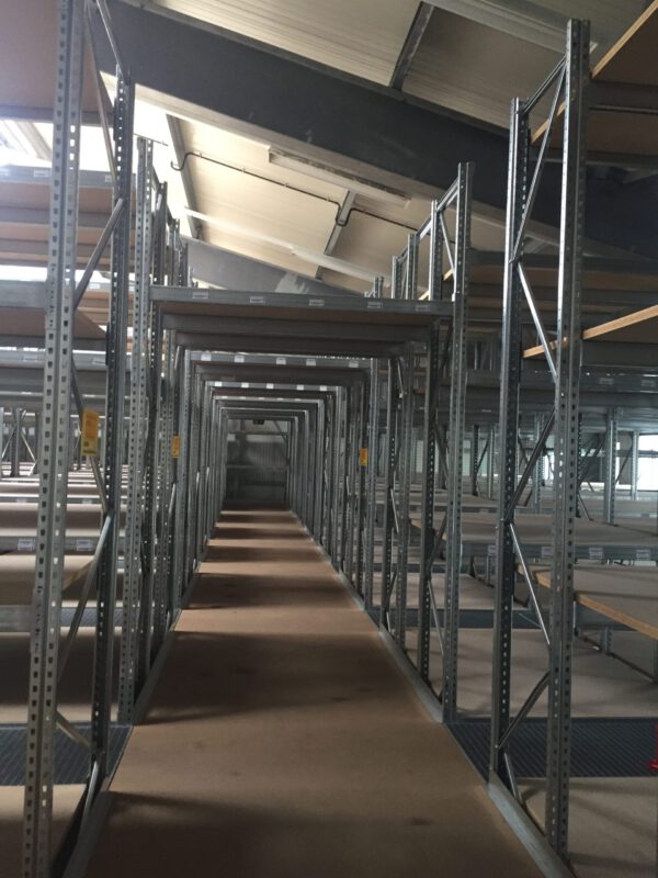 Palettenregalanlage (bzw. Weitspannregal), ideal auch als Absortierlager, die Anlage hat eine zusätzliche Ebene – gebraucht - : – Bild 6