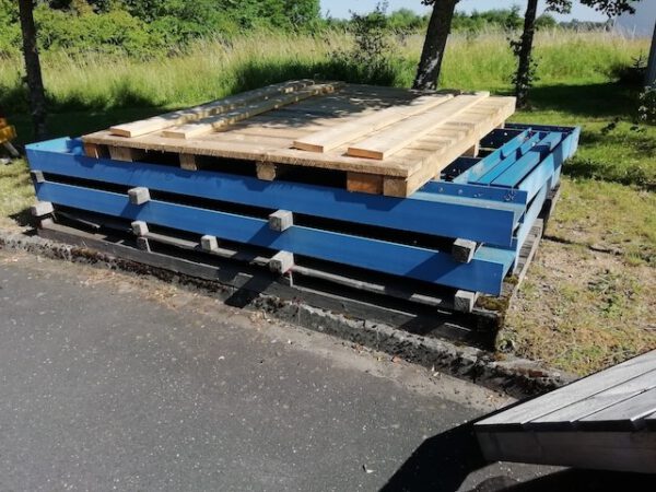 8 Rahmen Kragarmregal, zweiseitig, Jungheinrich, 3,50m hoch, eine Seite 1,60m und eine Seite 1,20m Arme, 1.500kg bzw. 500kg / Arm – Bild 10
