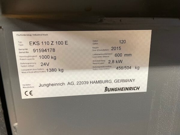 4x Kommissionierstapler, Jungheinrich, EKS 110,  – Bild 11