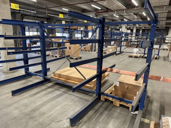 4 x Kragarmregal, zweiseitig, SSI Schäfer, 2m hoch, 1m Arme, 250kg / Arm – Bild 14