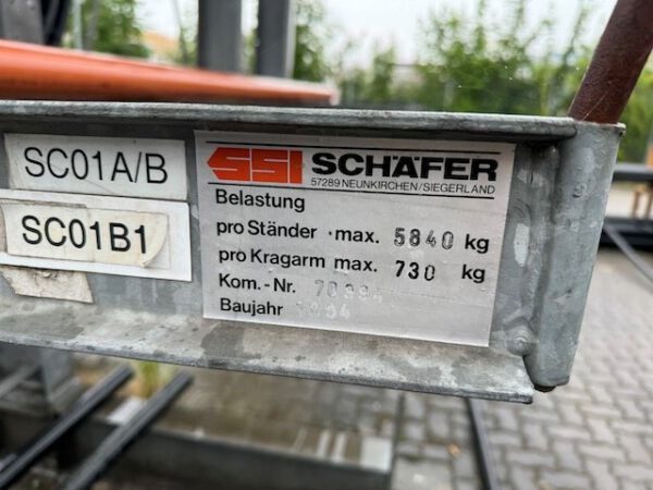 Kragarmregal, 2 x zweiseitig und 1 x einseitig, SSI Schäfer, Höhe ca. 5,30m, 730kg / Arm, verzinkt – Bild 16