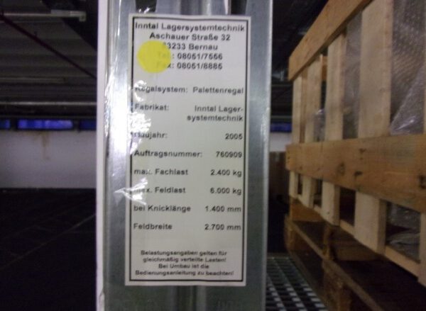 Palettenregal, Dexion, ca, 2m hoch, 800kg / Palette, ca. 2.781 Palettenstellplätze – Bild 10
