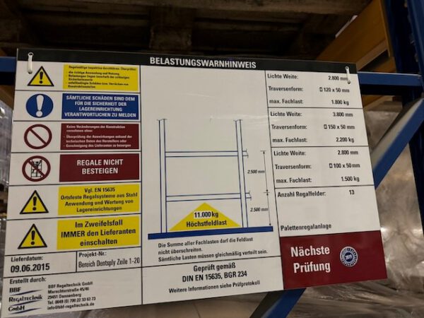 Palettenregal 8,30m hoch, Jungheinrich, 600kg / Palette, mind. 2.400 Stellplätze – Bild 15
