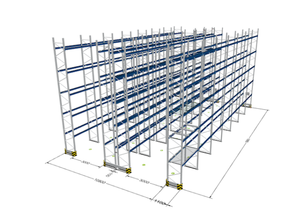 Palettenregal, Bito, 1.000kg pro Palettenplatz, 9m Rahmenhöhe, ca. 504 Stellplätze – Bild 2