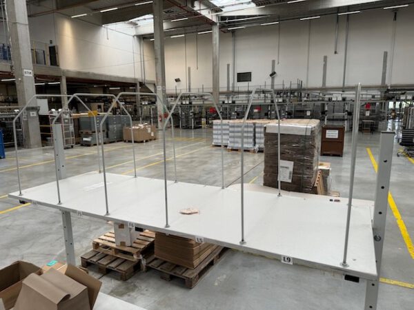 4x Packtisch, höhenverstellbar mit Ordnungssystem für z.B. Leerkartonagen – Bild 5