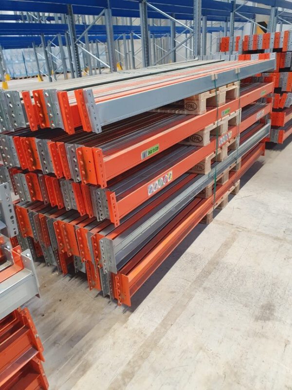 Palettenregal, Dexion, ca. 7,50m hoch, 616kg / Palette, 3m Traversenlänge ideal bei überbreiten Paletten, max. 2.200 Stellplätze – Bild 8