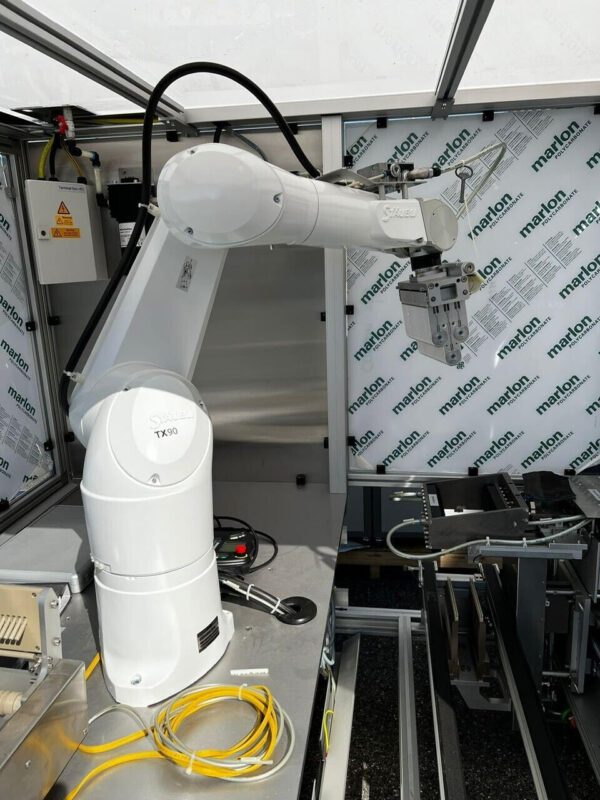 Roboter, Stäubli TX90 Lbmn, mit Steuerung CS8C Bediengerät Panel und Zubehör 