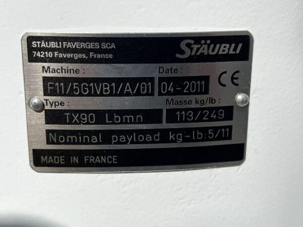 Roboter, Stäubli TX90 Lbmn, mit Steuerung CS8C Bediengerät Panel und Zubehör  – Bild 5