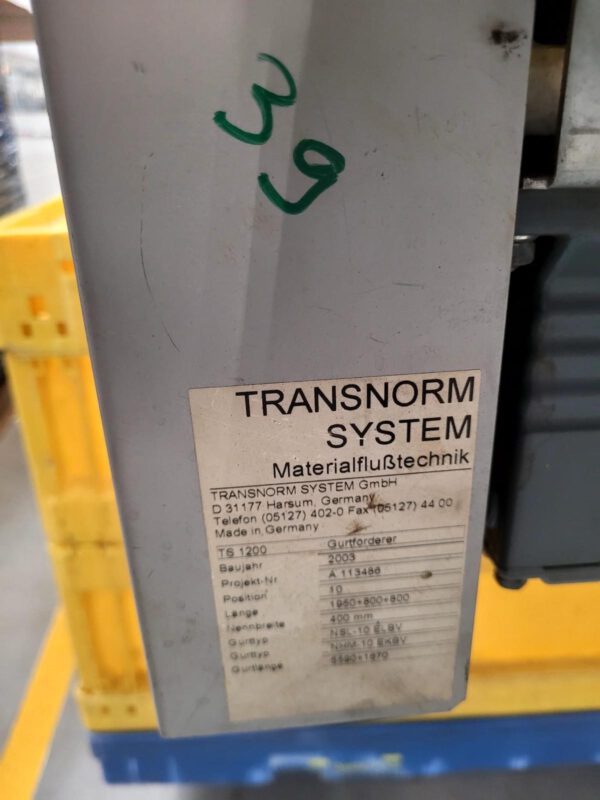 Steigband / Gurtförderer, Transnorm,  ca. 3,55m lang – Bild 2