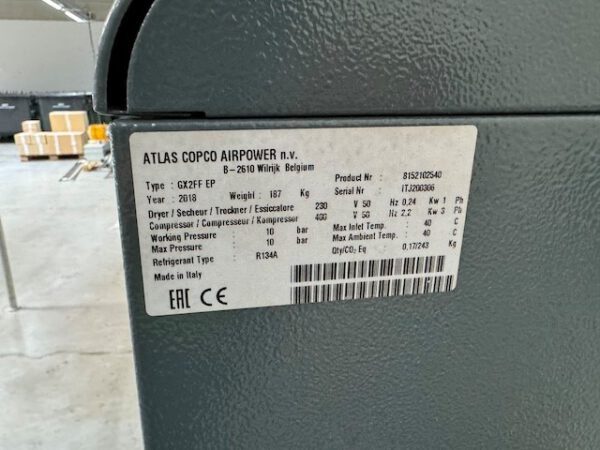 2 kW Schraubenkompressor, Atlas Copco – Bild 3