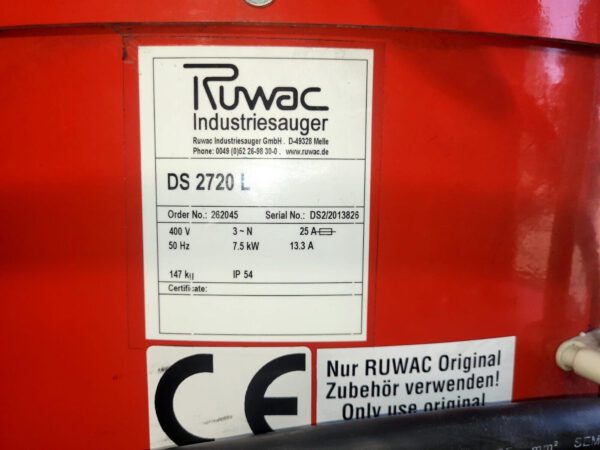 Industriesauger, Ruwac, DS 2720 L – Bild 3
