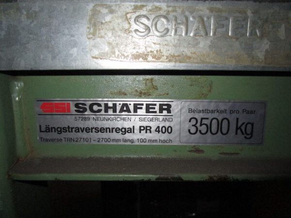 Palettenregal mit Stahlfachböden bzw. Tiefenauflagerahmen, 4m hoch, bis zu 1.750kg / Palette, ca. 1.800 Stellplätze - gebraucht - : lagertechnik