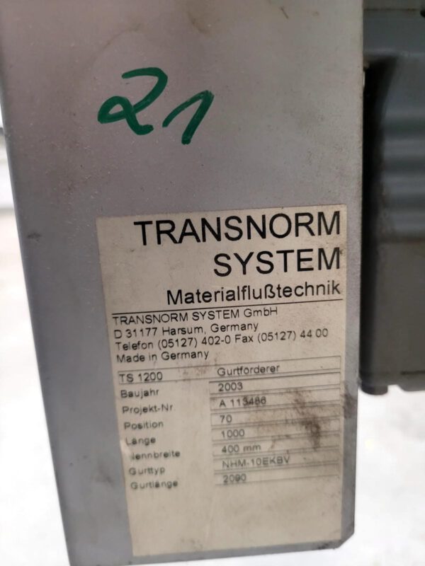 4x Gurtförderer, Transnorm, ca. 1m lang – Bild 7