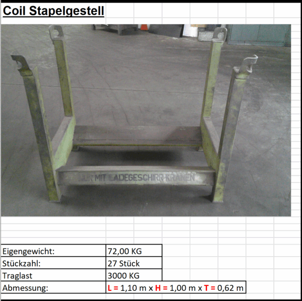 27 Coil Stapelgestelle,