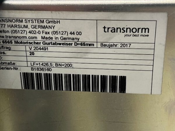 Schrägrollenbahn mit motorisierten Gurtabweiser , Transnorm, – Bild 8