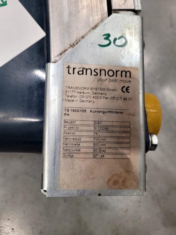 Kurvengurtförderer, Transnorm, 90 Grad – Bild 2