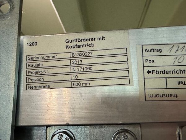 3x Gurtförderer, angetrieben, ca. 0,50m Länge, Gurtbreite 59cm, Transnorm – Bild 3