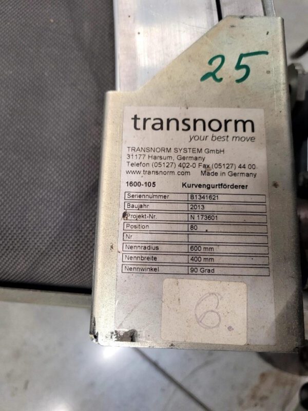 3x Kurvengurtförderer, Transnorm, 90 Grad – Bild 4