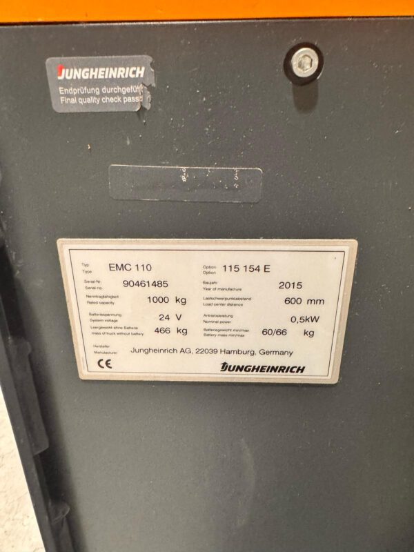 4 x Elektro-Deichselstapler, Jungheinrich, EMC 110 – Bild 5
