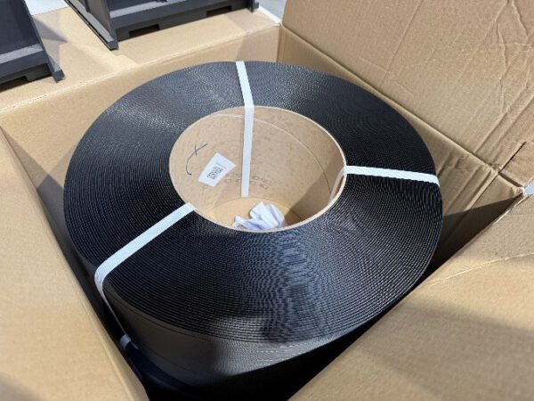 12 Kartons (24 Rollen) Umreifungsband, Tewe, 12x0,63mm, Länge 3000m, Kern 200, schwarz – Bild 5