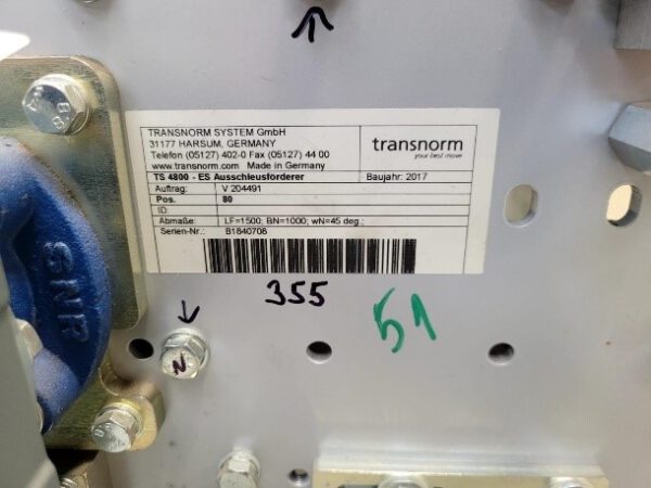 7x Ausschleusförderer, Transnorm, 45 deg – Bild 10