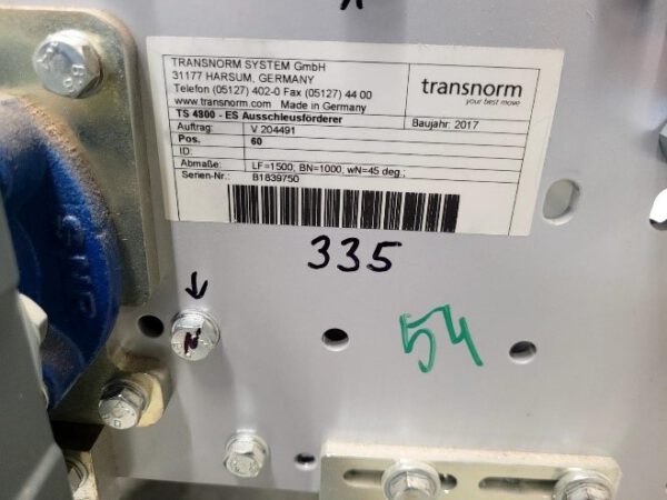 7x Ausschleusförderer, Transnorm, 45 deg – Bild 19