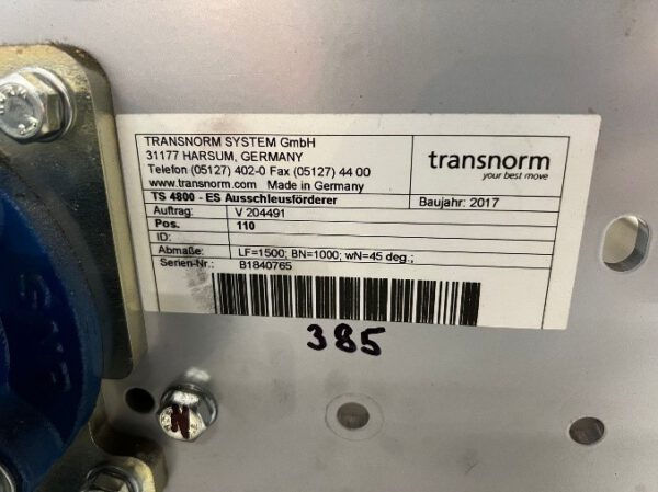 7x Ausschleusförderer, Transnorm, 45 deg – Bild 4