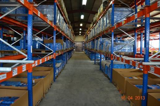 Schwerlast - Palettenregal, Schulte, 3m bzw. 4,10m Rahmenhöhe, ca. 1.073kg / Palette, max. ca. 800 Stellplätze – gebraucht - : lagertechnik