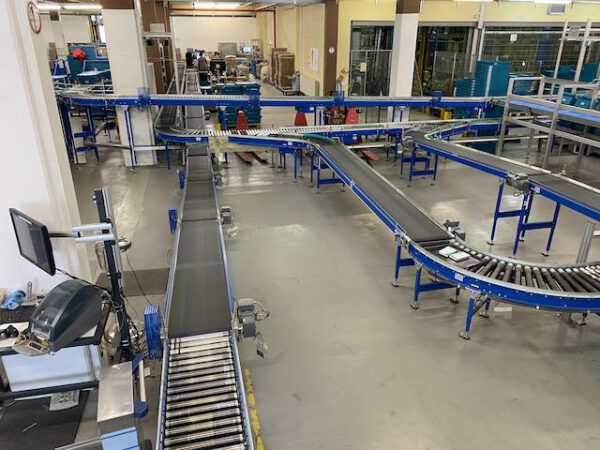 Komplette Fördertechnikanlage, ca. 200m, Rollenbreite 40 und 60cm - gebraucht - :