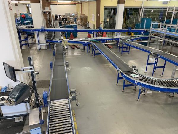 Komplette Fördertechnikanlage, ca. 200m, Rollenbreite 40 und 60cm - gebraucht - : lagertechnik