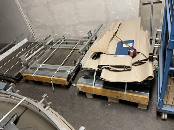 3 Stück Transnorm Gurtförderer, ca. 1,20m lang, ca. 80cm Gurtbreite - gebraucht - :