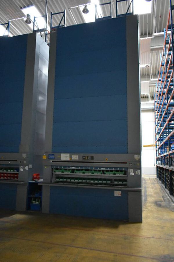 2 Stück Schwerlast - Lagerpaternoster, Zippel, ca. 7m hoch, 500kg pro Gondel – gebraucht -: