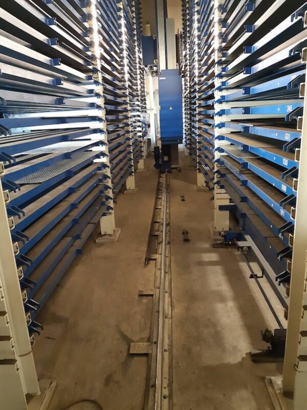 Blechlager, STOPA, 3 to / Kassette, für Bleche im Mittelformat 1,50m x 3m, 436 Lagerplätze = Netto 326 Plätze,  – gebraucht - :