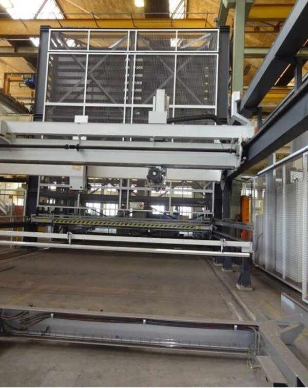CNC Blech Hochregallager, FMG,  zur vollautomatischen Bestückung von 2 Laser Maschinen - gebraucht - :