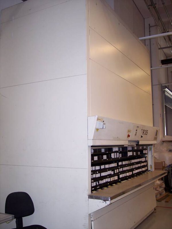 2 Stück Lagerpaternoster, Hänel, ca. 3,80m hoch, 225 bzw. 250kg pro Gondel – gebraucht -: