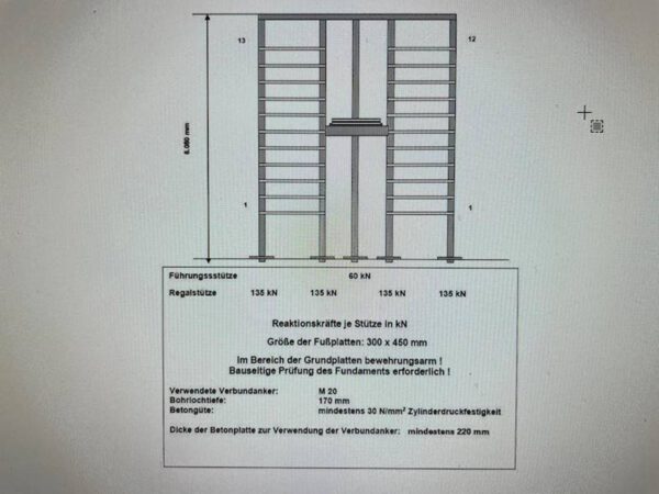 Blechlagerdoppelturm Stopa, 25 Fächer (Kassetten) a 5 Tonnen, für Blechformat 2 x 4m – gebraucht - : lagertechnik