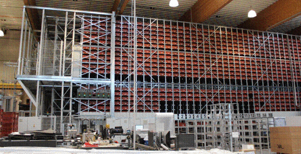 ATL, bzw. AKL (autom. Tablarlager, bzw. Kleinteilelager) ca. 24.000 Kistenstellplätze 600x 400x 220mm, 30kg Fachlast – gebraucht - : lagertechnik