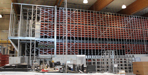 ATL, bzw. AKL (autom. Tablarlager, bzw. Kleinteilelager) ca. 24.000 Kistenstellplätze 600x 400x 220mm, 30kg Fachlast – gebraucht - :